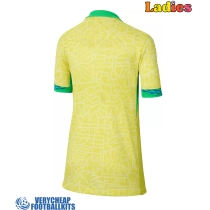 Brazil Replica Home Shirt Ladies Copa America 2024 Short Sleeve